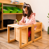 CUBE 3-in-1 Wooden Kids Stool, Table & Play Station