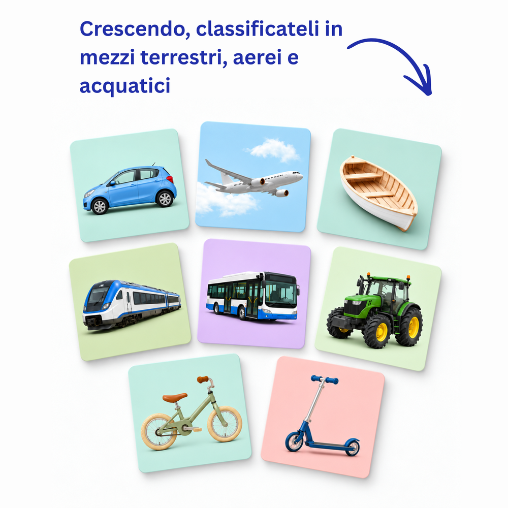 Carte Educative con Veicoli Realistici