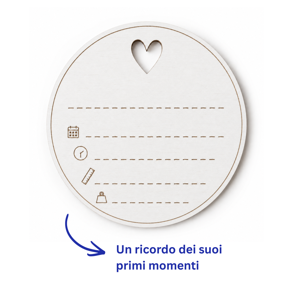Disco nascita in legno | Hello World