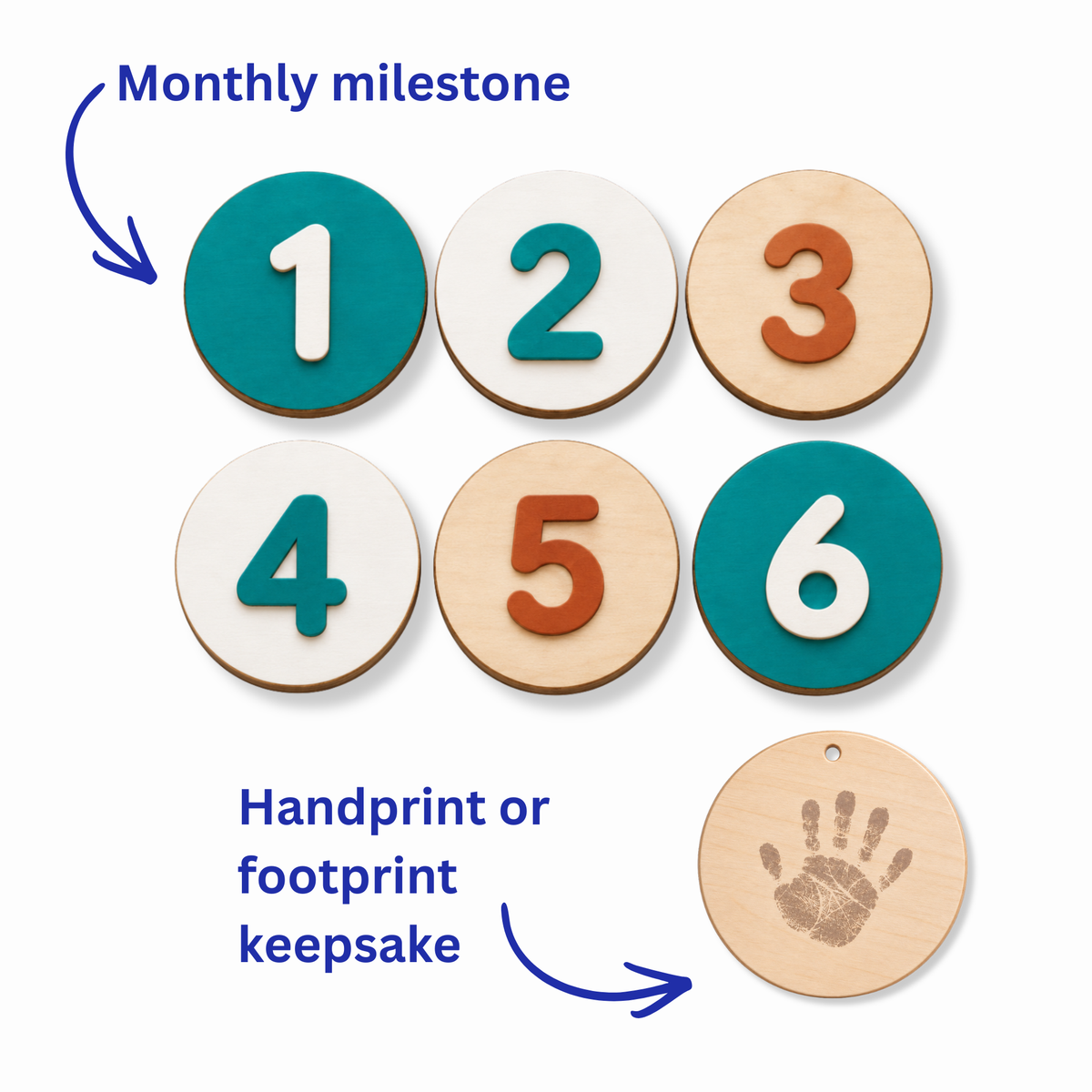 Wooden Baby Milestone Keepsake Discs
