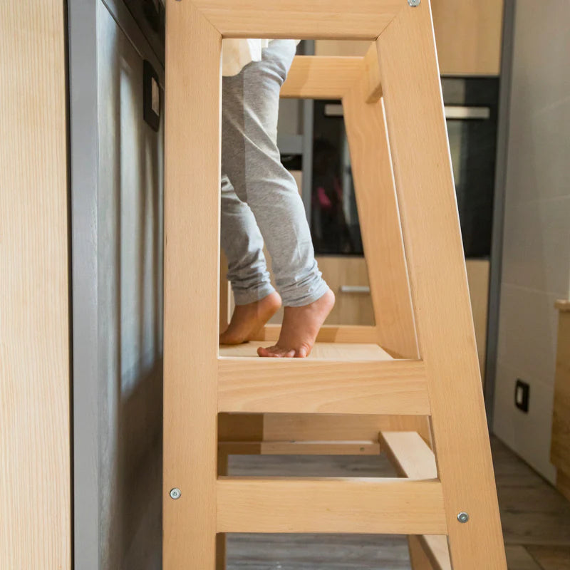 Montessori Learning Tower – Adjustable Wooden Toddler Tower