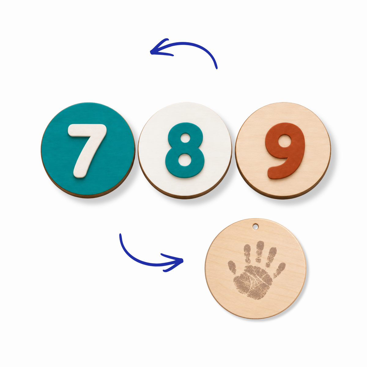 Baby-Meilensteinscheiben aus Holz | 7–9 Monate