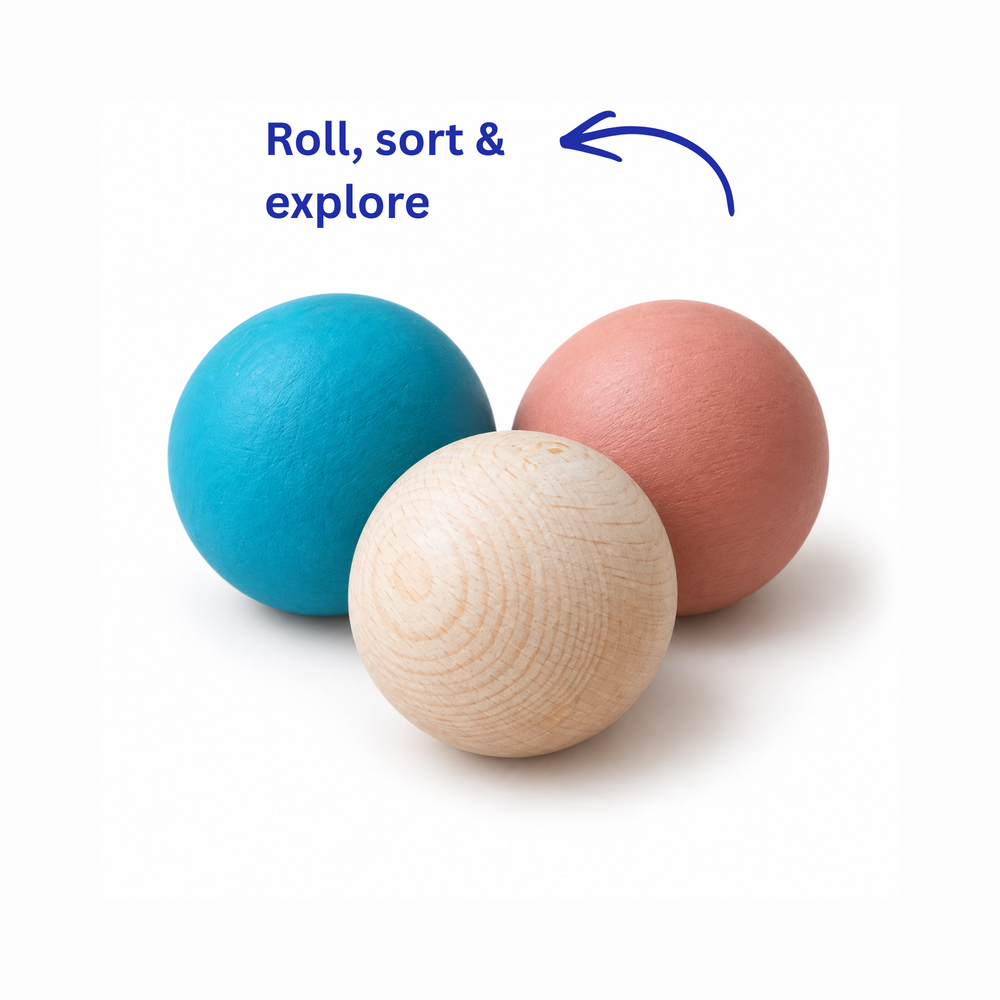 Wooden Rolling Balls (Set of 3)