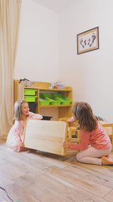 CUBE 3-in-1 Wooden Kids Stool, Table & Play Station